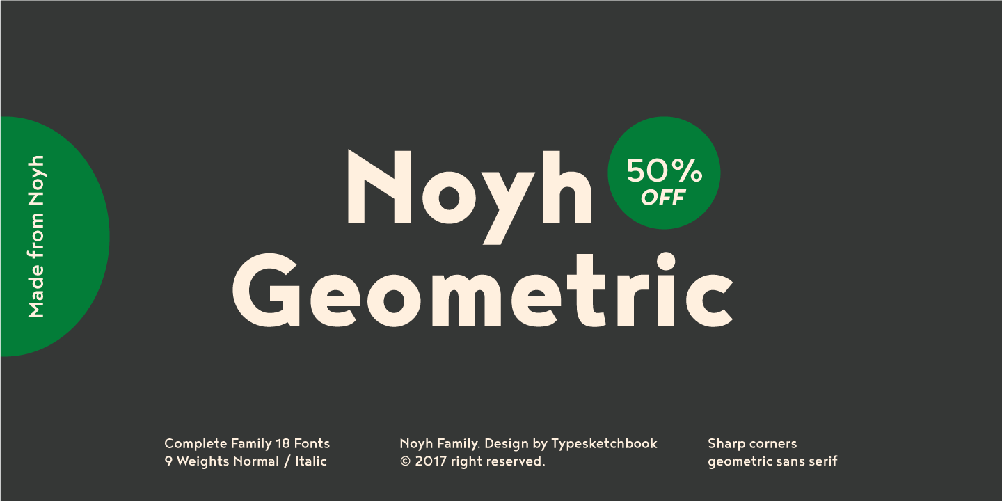 Example font Noyh Geometric Slim #12
